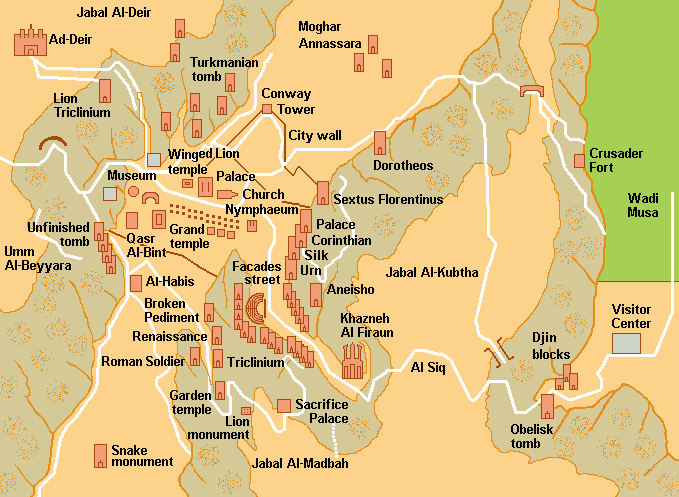 map of Petra